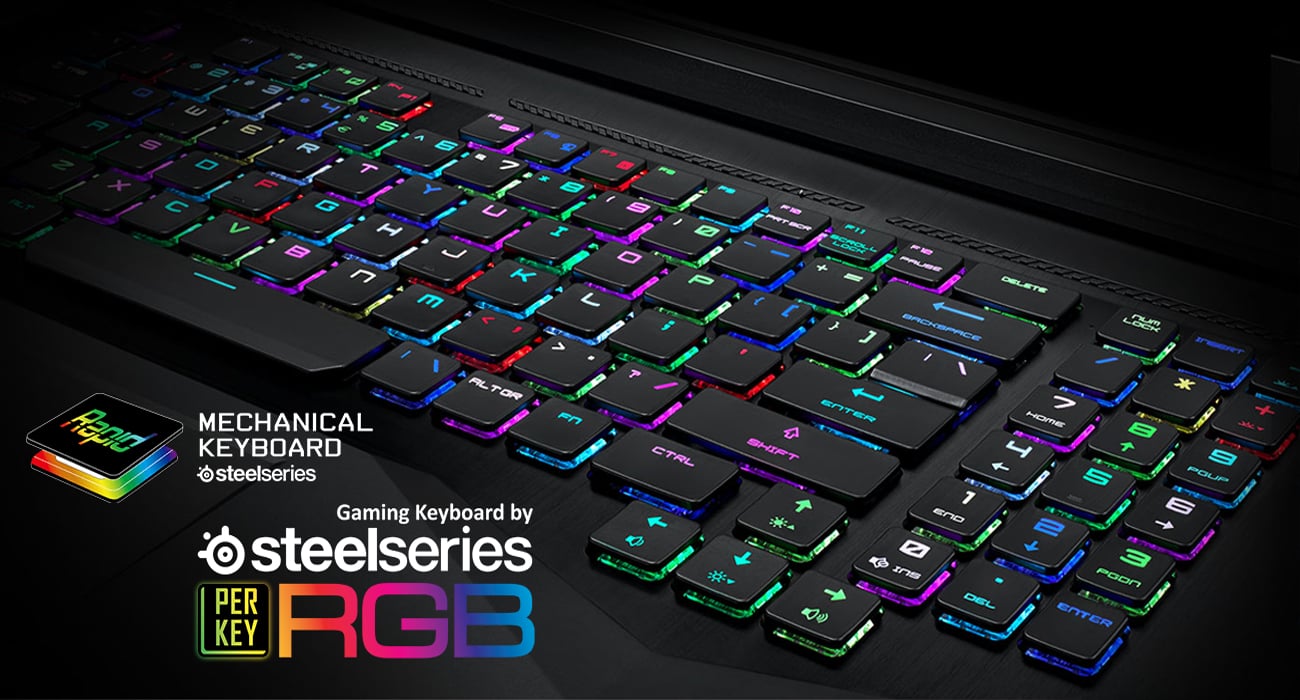 MSI Titan GT75 8RF Błyskawicznie działająca mechaniczna klawiatura SteelSeries