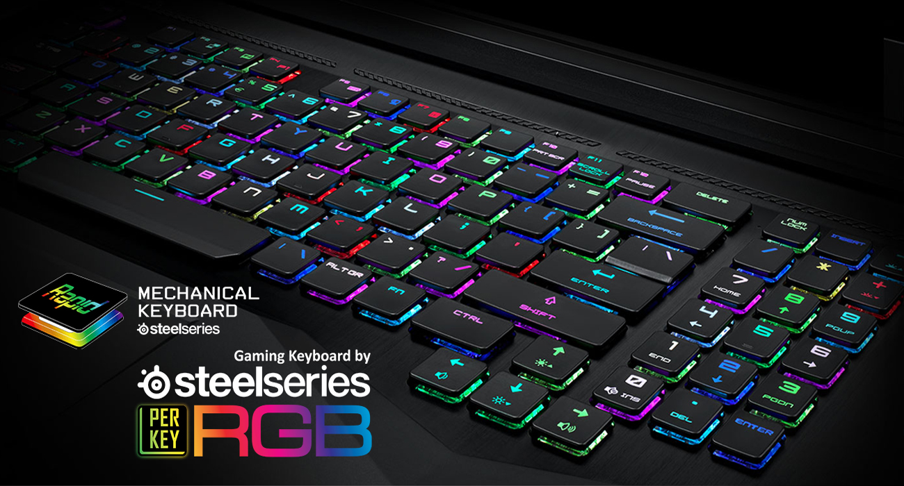 MSI Titan GT75 8RG Błyskawicznie działająca mechaniczna klawiatura SteelSeries