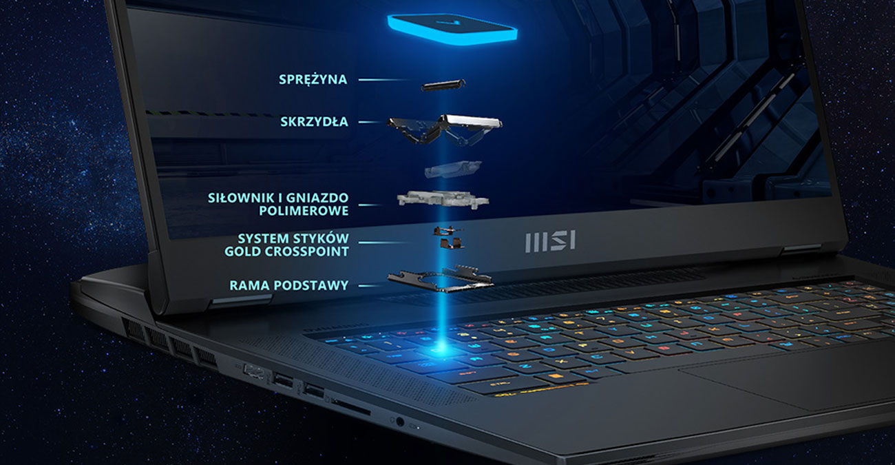 MSI Titan GT77HX ma przełączniki Cherry MX Ultra Low Profile