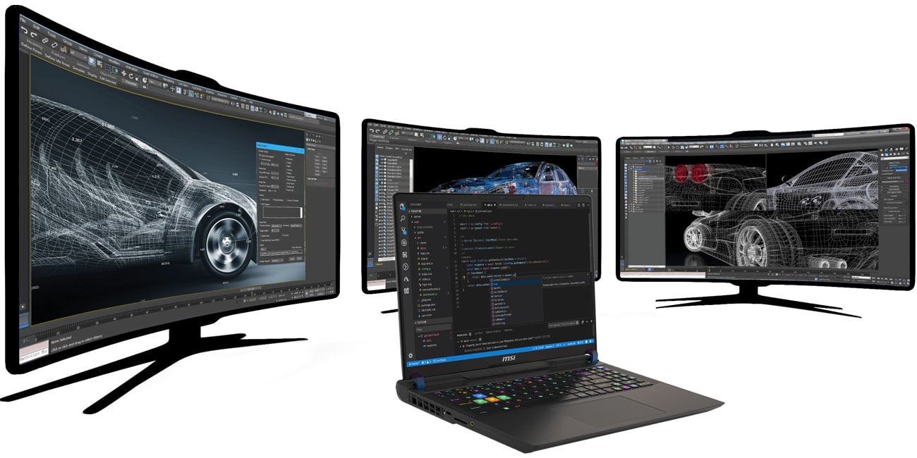 MSI Vector 16 praca na wielu monitorach