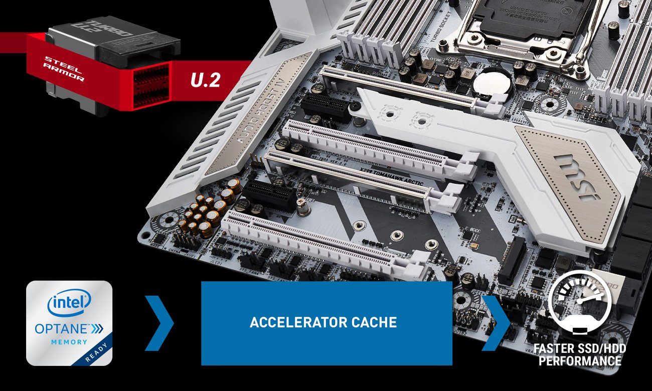 MSI X299 TOMAHAWK ARCTIC Wydajność pamięci M.2 U.2 Intel Optane