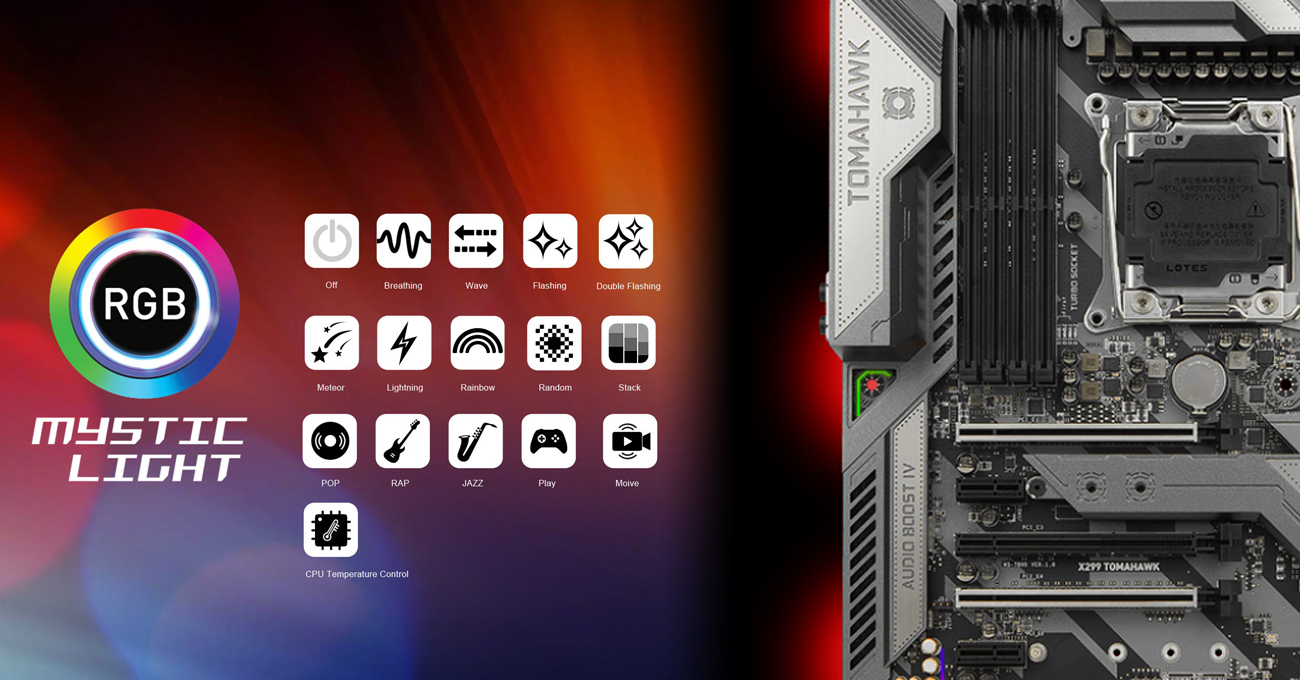 MSI X299 TOMAHAWK RGB Mystic Light