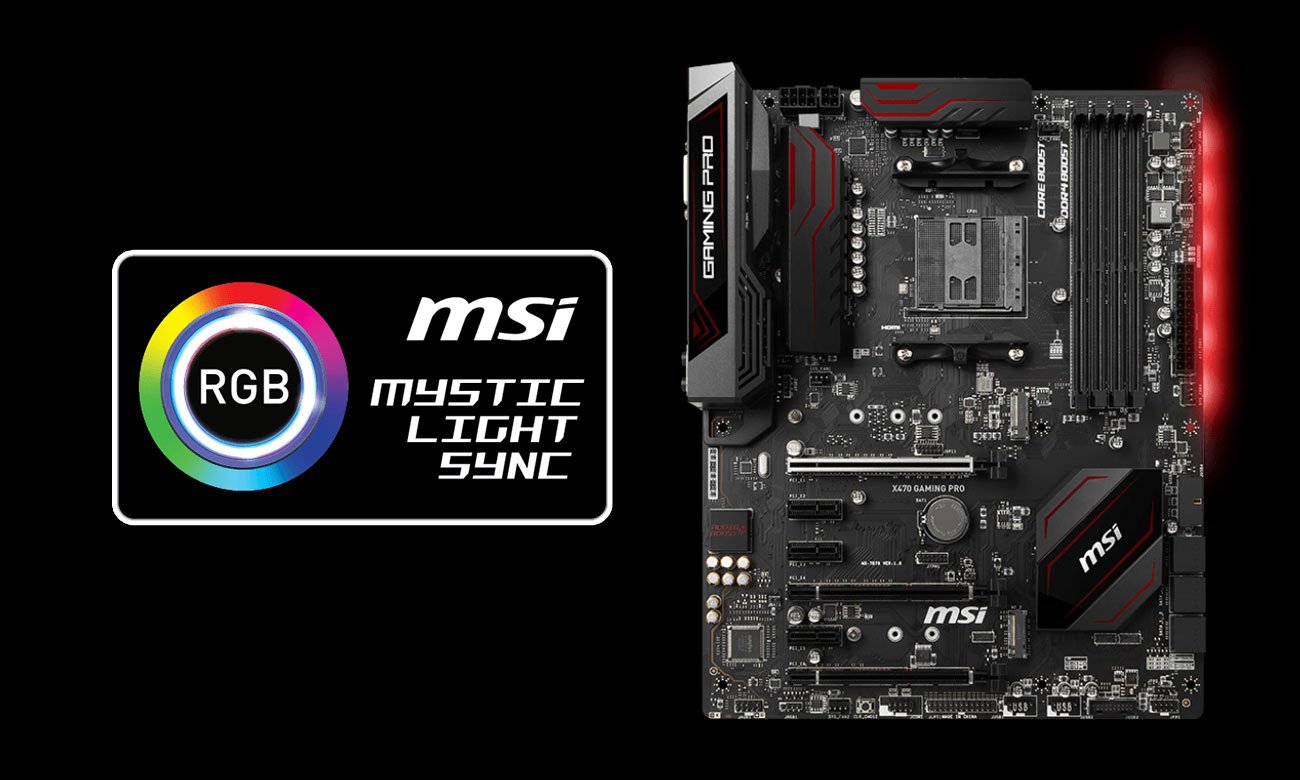 MSI X470 GAMING PRO Podświetlenie Mystic Light
