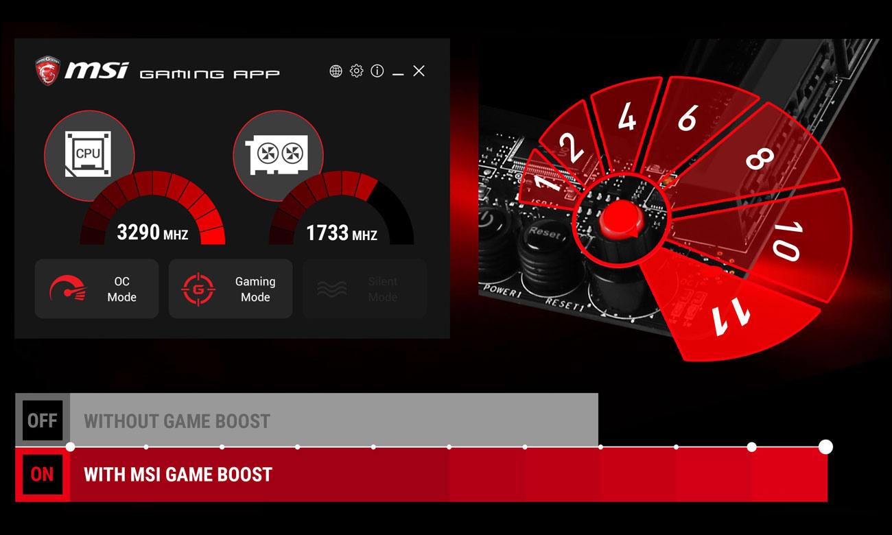 MSI X470 GAMING M7 AC Funkcja 1-Second Overclocking