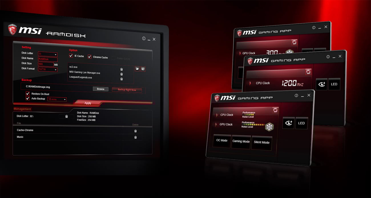 MSI X99A GODLIKE GAMING RAMdisk Gaming APP