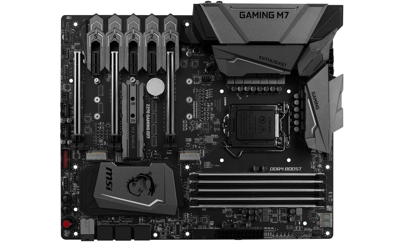 Płyta główna MSI Z270 GAMING M7 Widok z góry