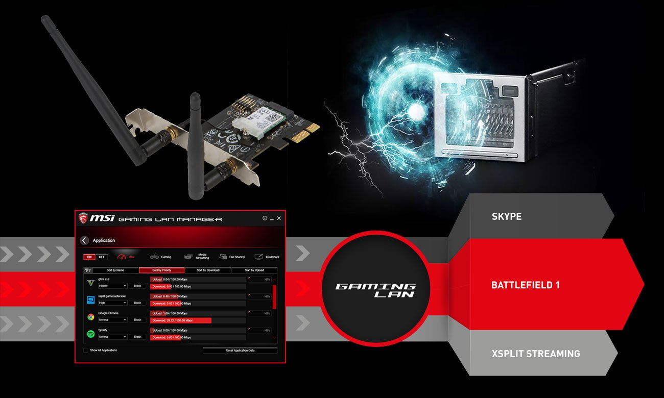 MSI Z370 GAMING PRO CARBON AC Wi-Fi Intel Gaming LAN Manager