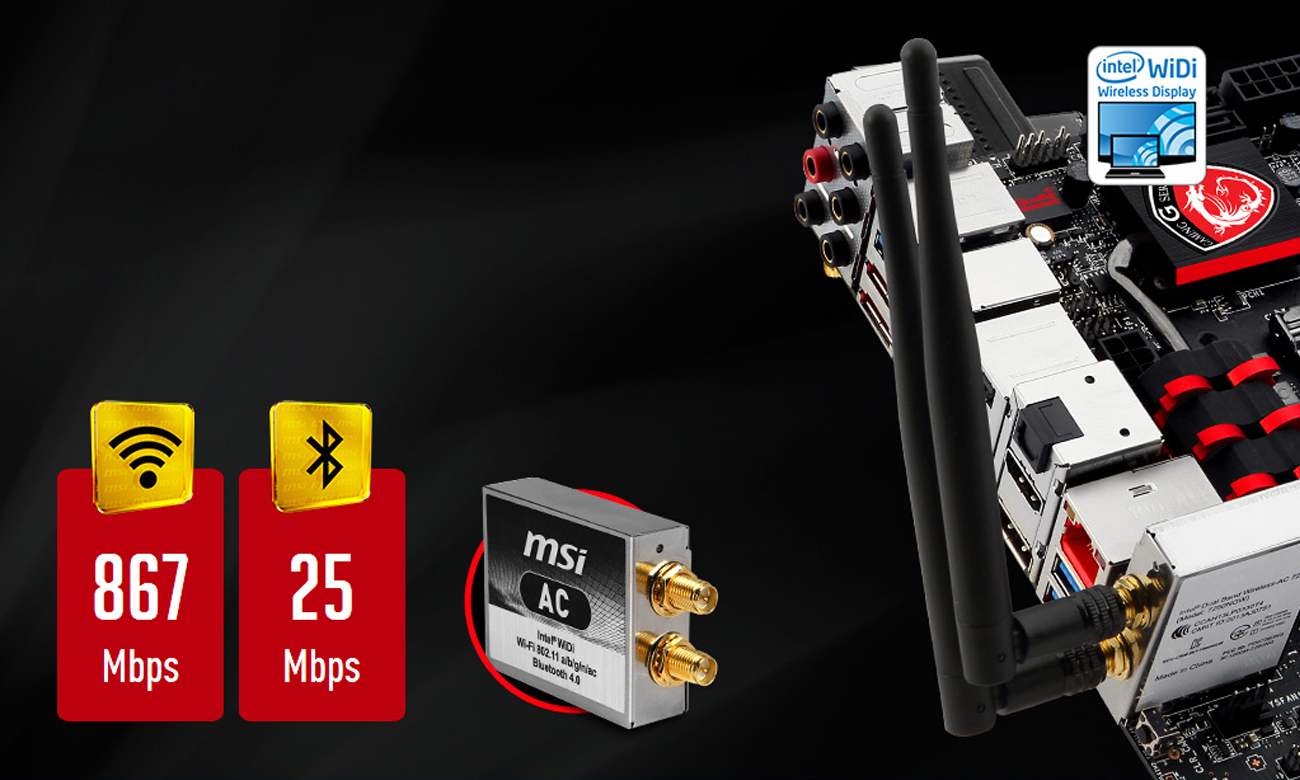 MSI Z97I GAMING AC Intel® Wi-Fi AC & Bluetooth