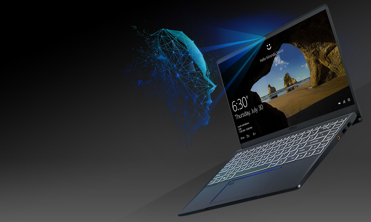MSI Prestige 14 logowanie windows hello
