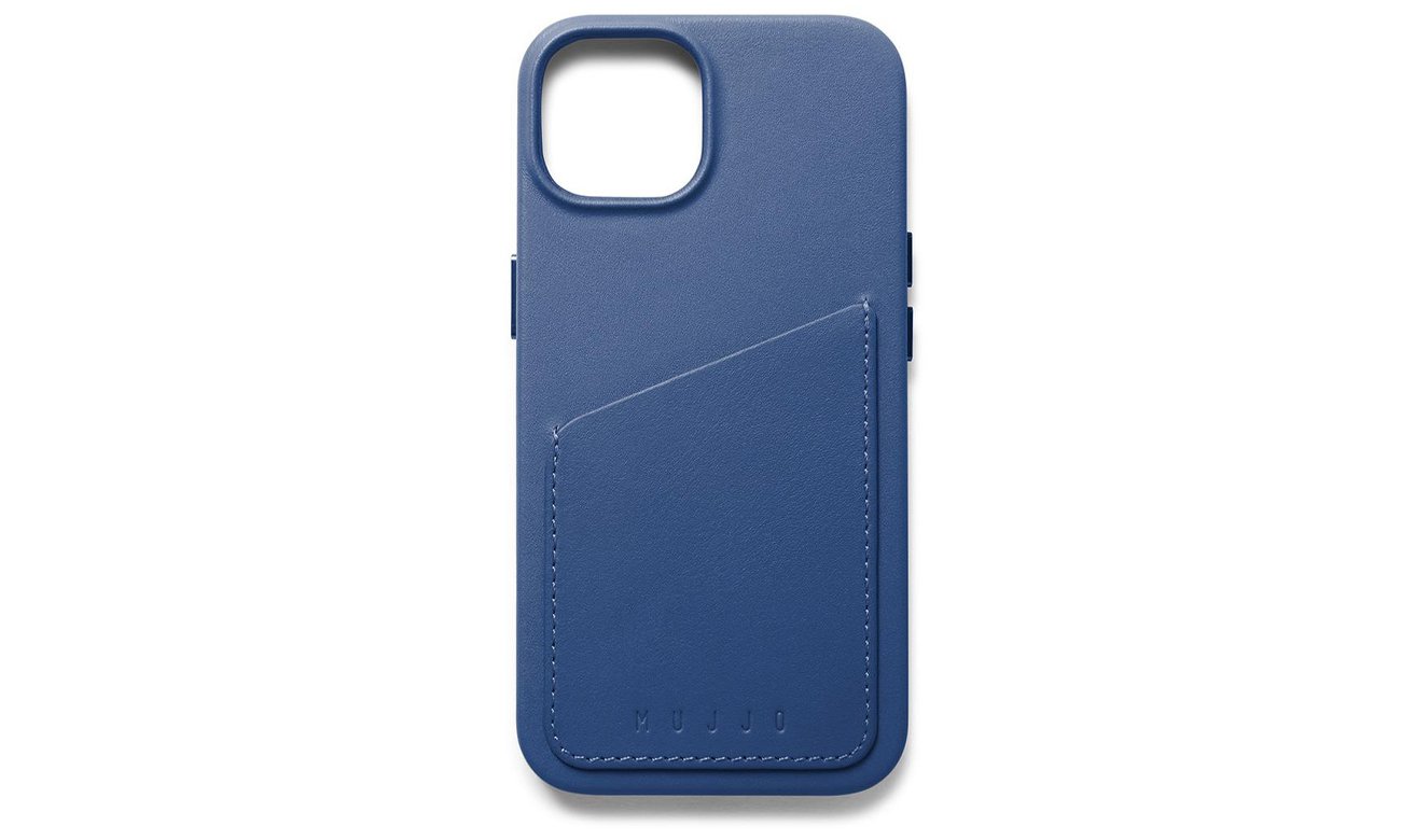 Etui Mujjo FullLeatherWallet Case iPhone 13/14/15 MagSafe blue