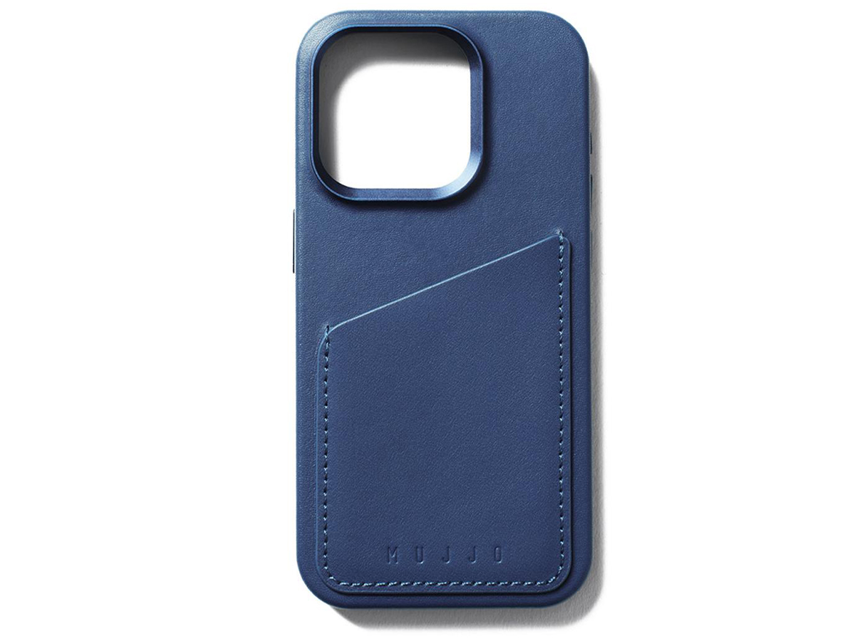 Etui Mujjo FullLeatherWallet Case iPhone 15 Pro MagSafe blau