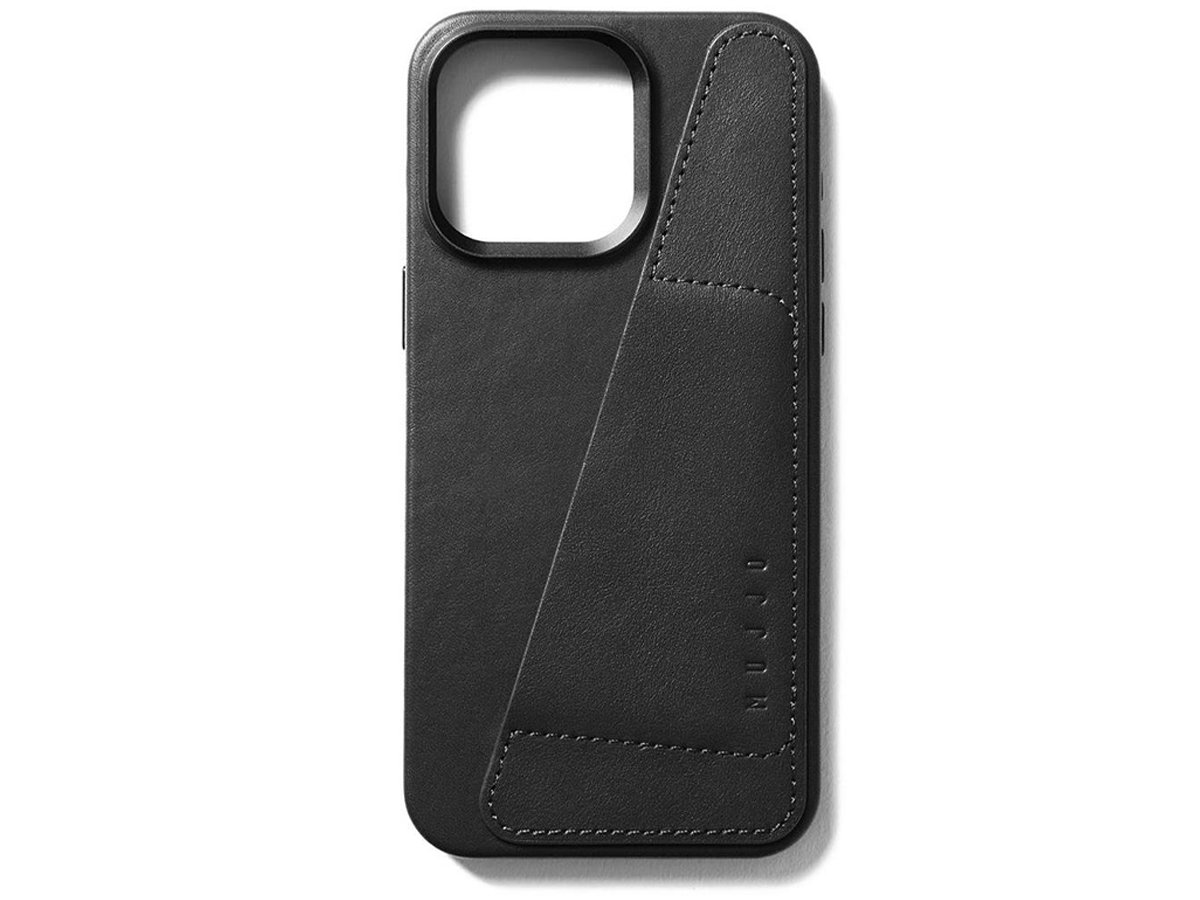 Etui Mujjo FullLeatherWallet Case iPhone 15 Pro Max MagSafe schwarz