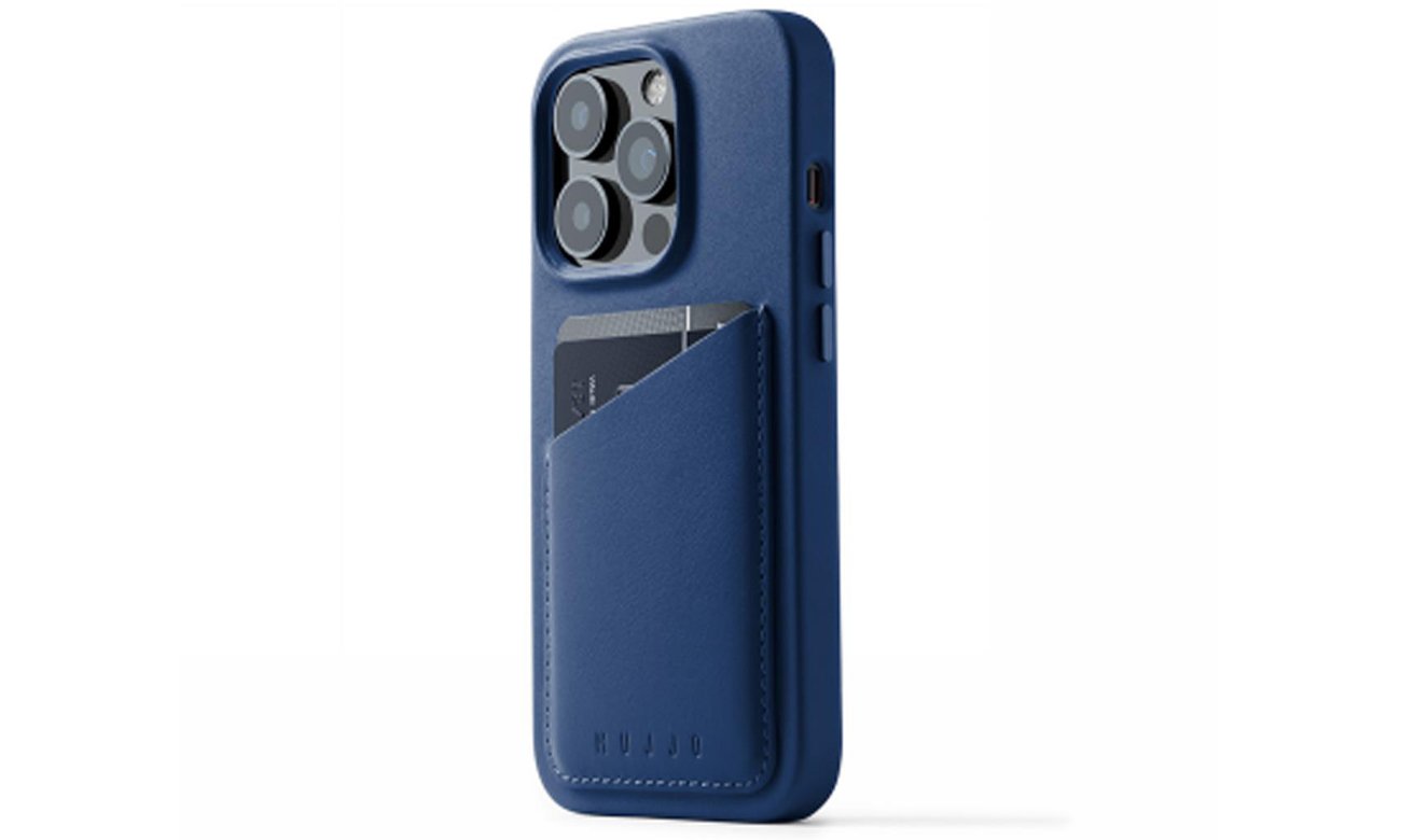 Etui Mujjo FullLeatherWallet Case iPhone 14 Pro blue