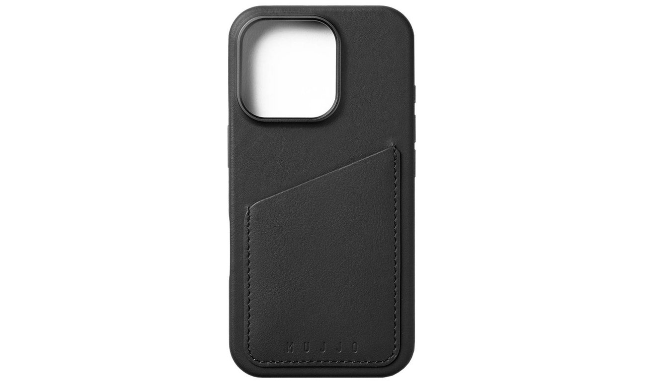 Etui Mujjo Wallet Leather Case iPhone 16 Pro MagSafe black