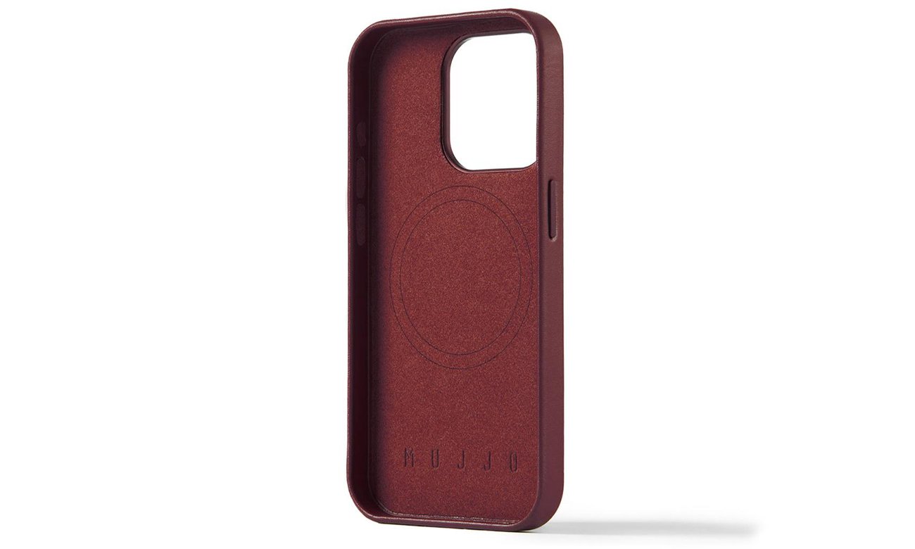 Etui Mujjo FullLeather Case iPhone 15 Pro MagSafe burgundy