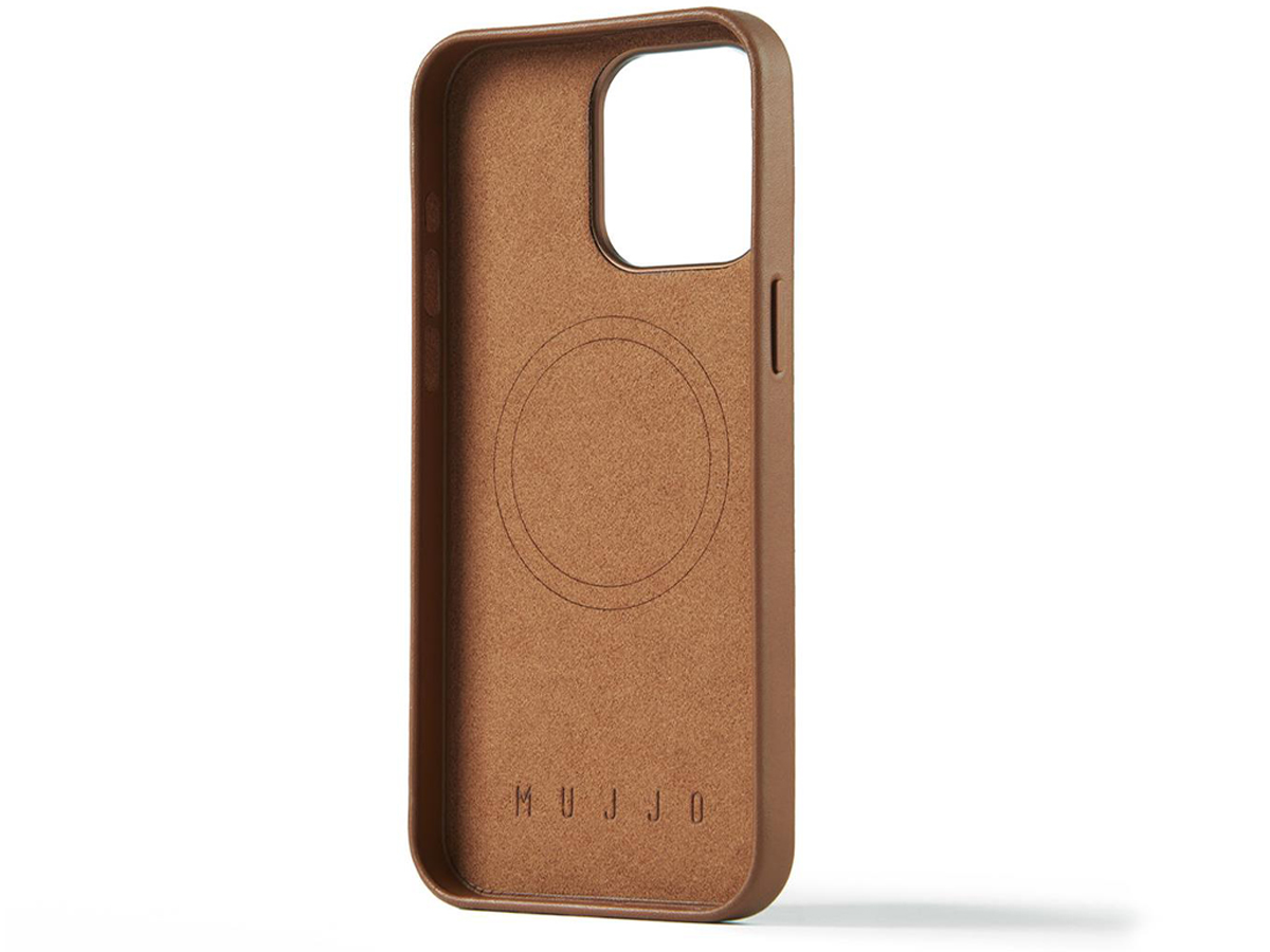 Etui Mujjo FullLeather Case iPhone 15 Pro Max MagSafe tan