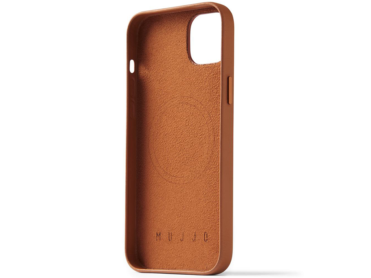 Etui Mujjo FullLeather Case iPhone 14 Plus MagSafe tan