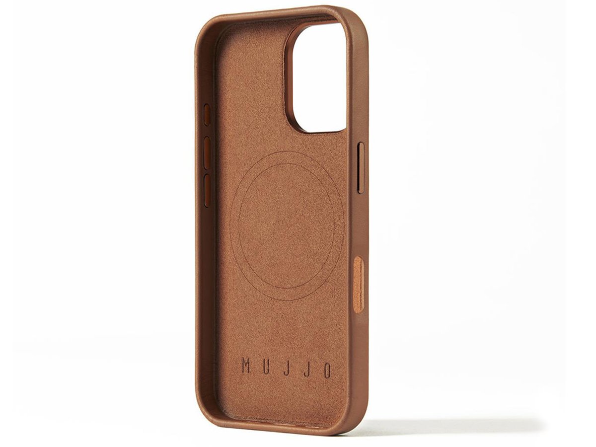 Etui Mujjo FullLeather Case iPhone 16 MagSafe tan