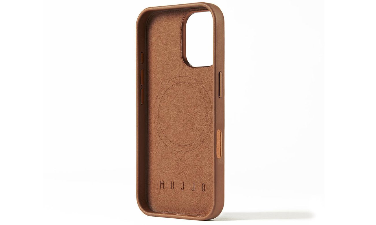 Etui Mujjo FullLeather Case iPhone 16 MagSafe tan