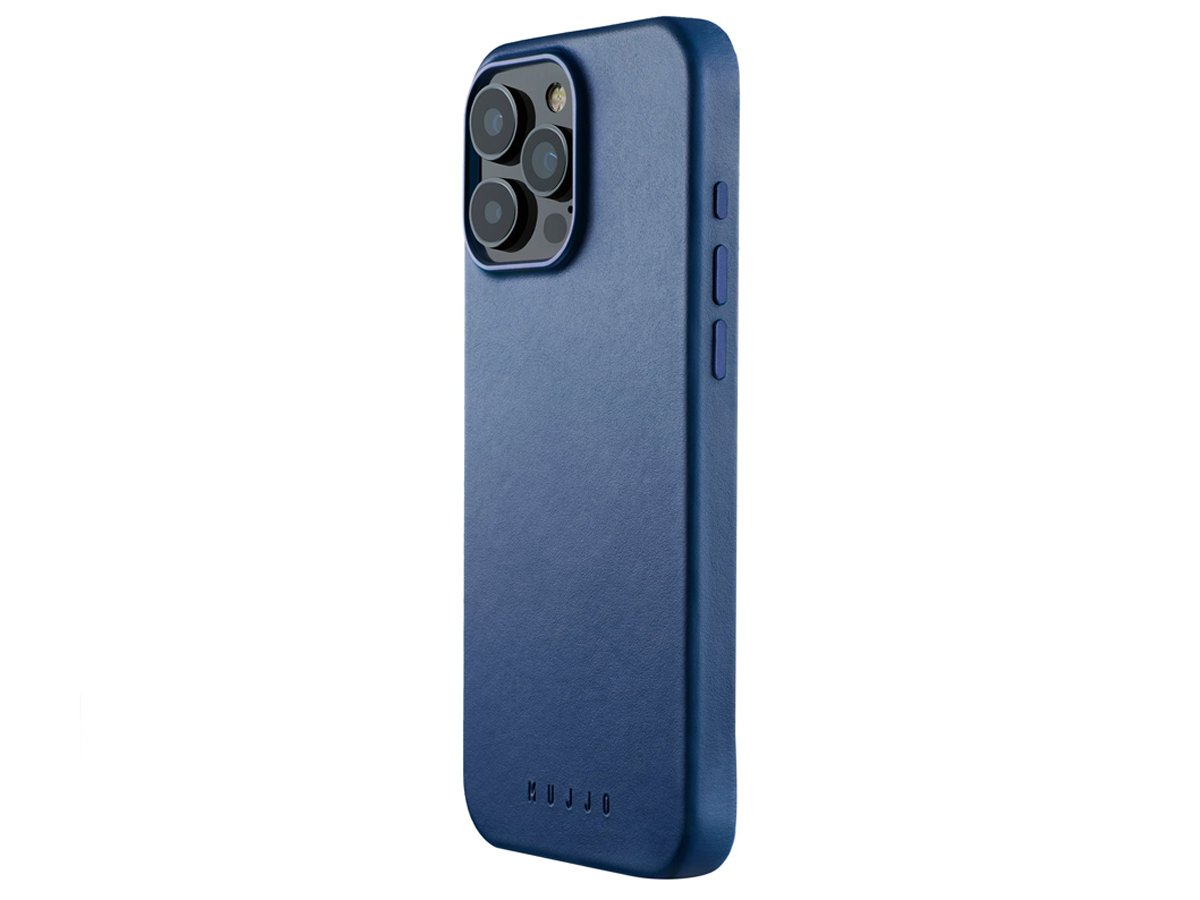 Mujjo Lederhülle iPhone 16 Pro Max MagSafe blau