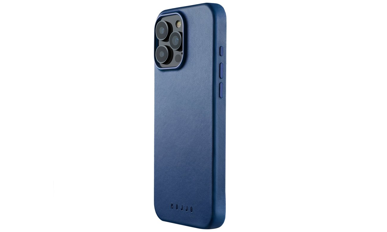 Mujjo Lederhülle iPhone 16 Pro Max MagSafe blau