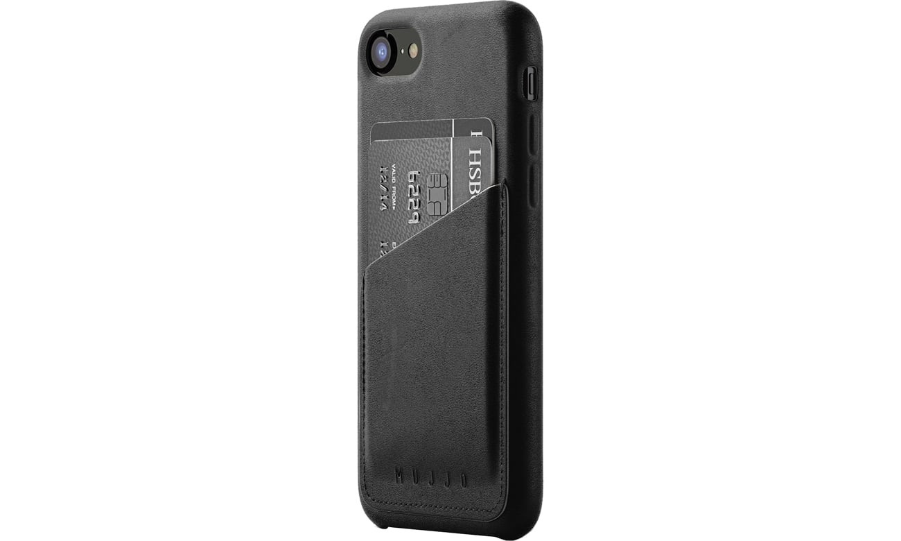 Etui Mujjo Full Leather Wallet do iPhone 7/8 Czarny MUJJO-CS-090-BK