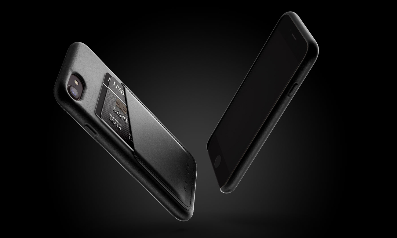 Mujjo Full Leather Wallet do iPhone 7/8 Czarny Ochrona