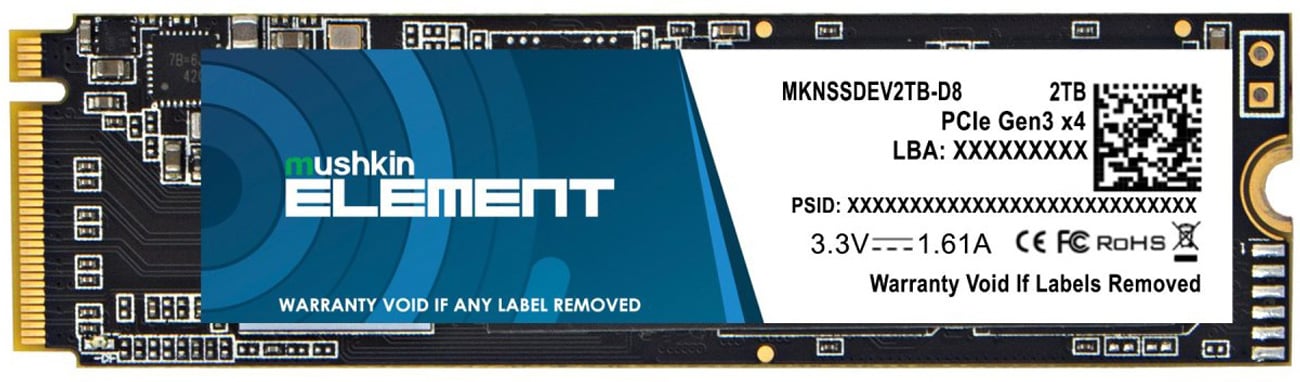 Dysk SSD M.2 PCIe NVMe Mushkin Element 2 TB - Widok od przodu