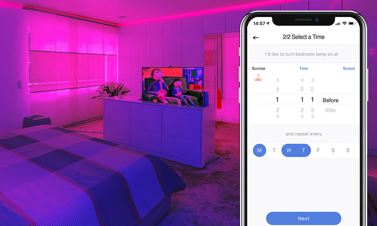 Inteligentna taśma LED RGBWW Wi-Fi Meross MSL320 5 m (HomeKit) - Inteligentny timer