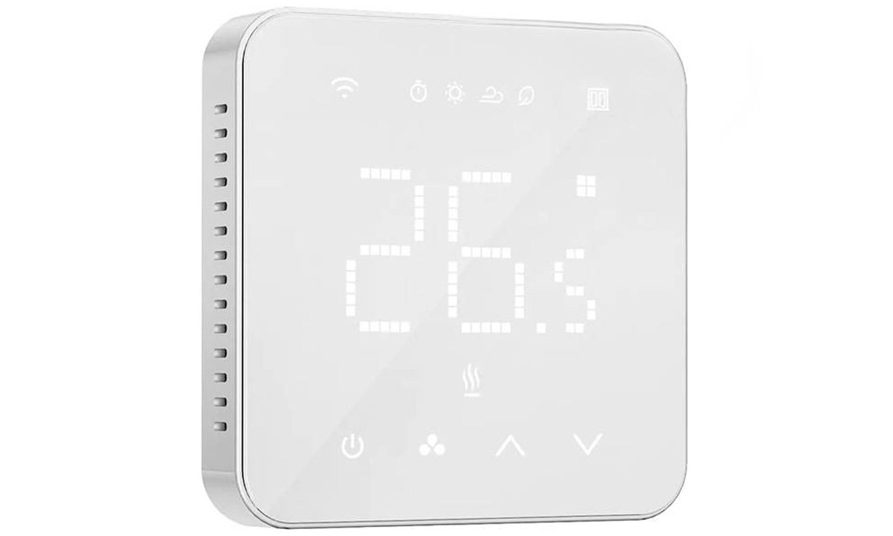 Intelligentes Wi-Fi-Thermostat Meross MTS200BHK - Vorderansicht im Winkel