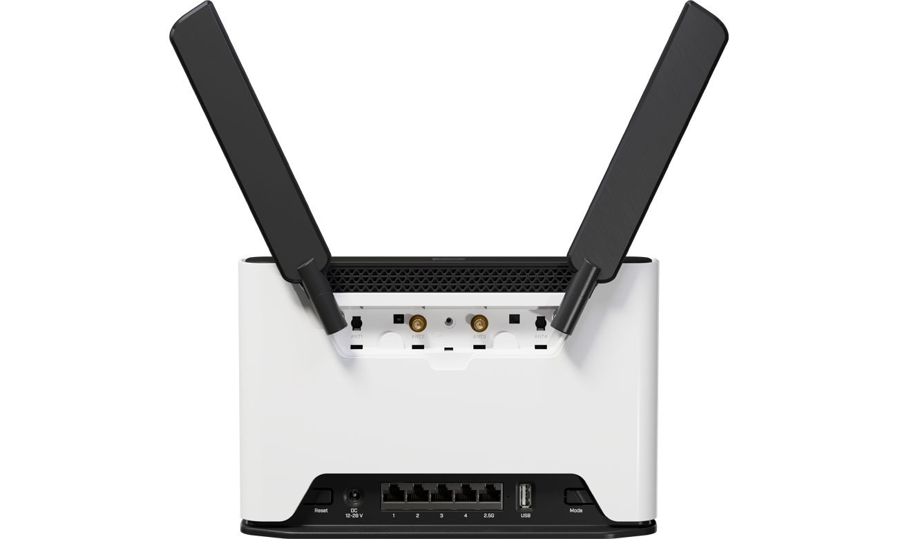 MikroTik Chateau LTE6 ax widok z tyłu, porty