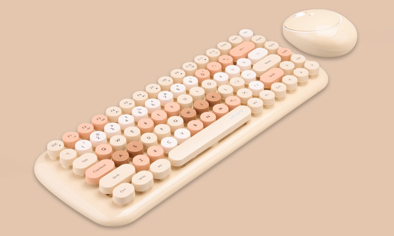 Klawiatura i mysz MOFII Candy widok z boku pod kątem