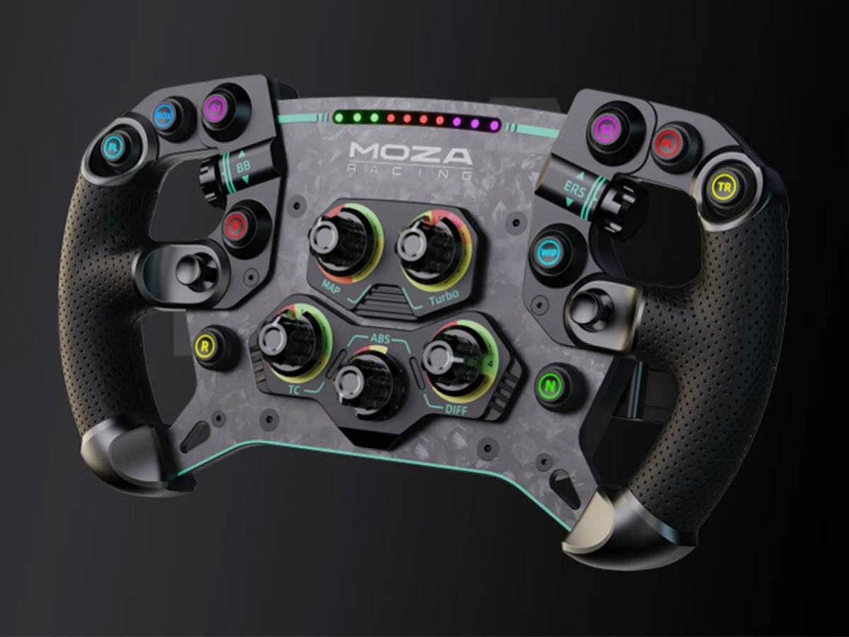Kierownica gamingowa Moza Racing GS V2P RS056 - Widok ogólny, grafika z tlem