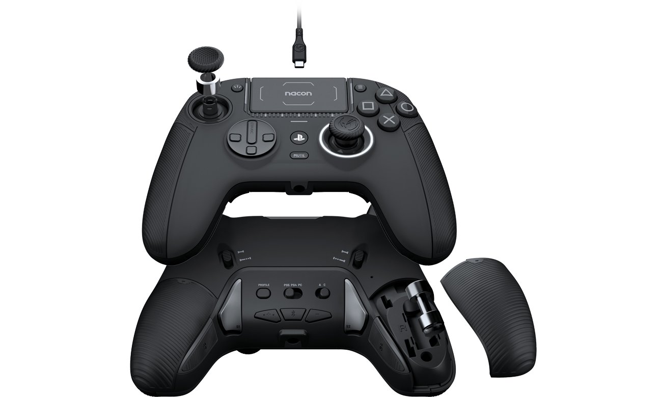 Kontroler Nacon Revolution Pro do PS5/PS4 Czarny - Modułowa konstrukcja, ergonomiczny design