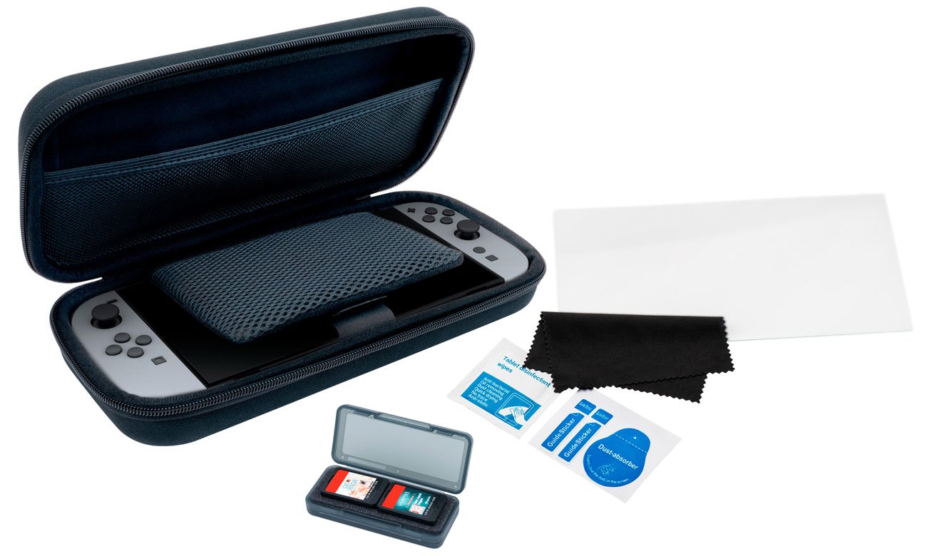 Zawartość zestawu Nacon SWITCHNEWPACK5BLACK Etui i folia na ekran do Nintendo Switch 2