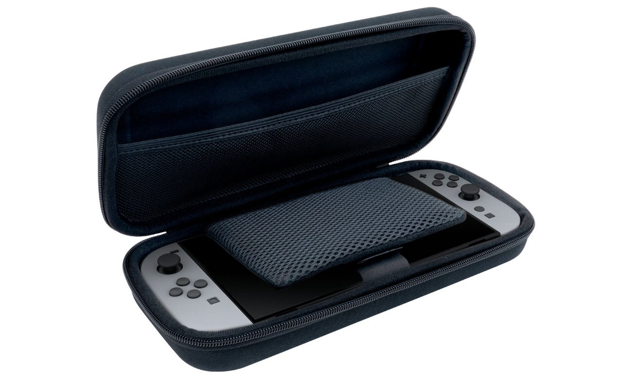 Etui Nacon New Pouch do konsoli Nintendo Switch 2 Czarne - Widok ogólny wraz z konsolą