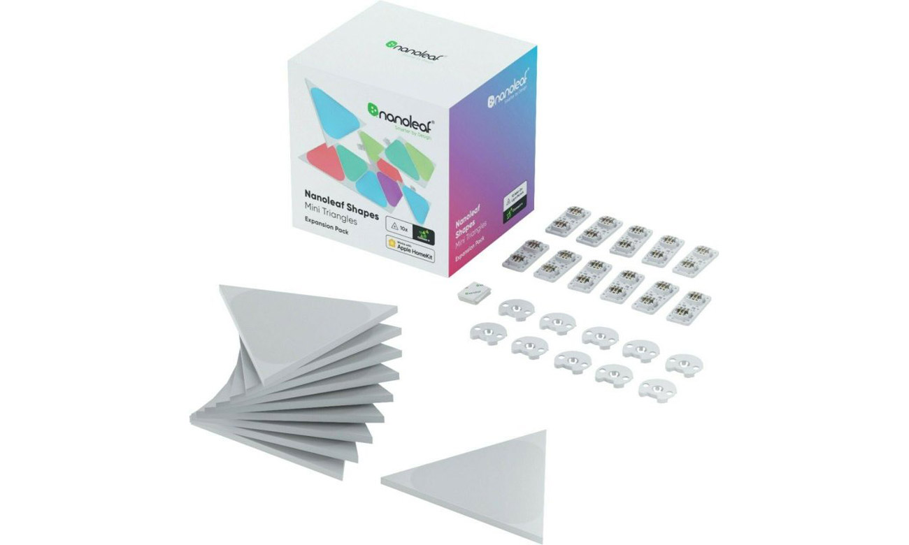 Zestaw dodatkowych paneli świetlnych Nanoleaf Shapes Mini Triangles (10 sztuk)