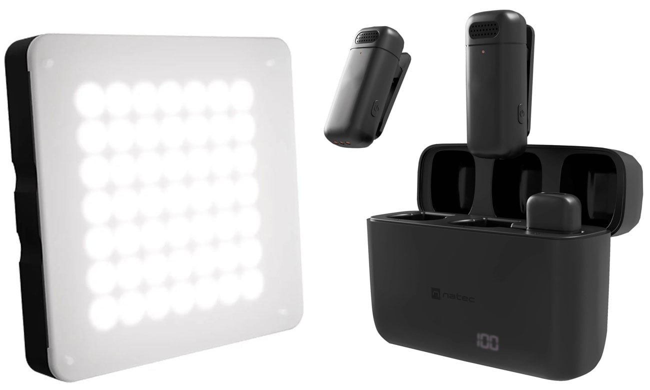 Zestaw streamingowy mikrofony Hopper + lampa Alfama Color