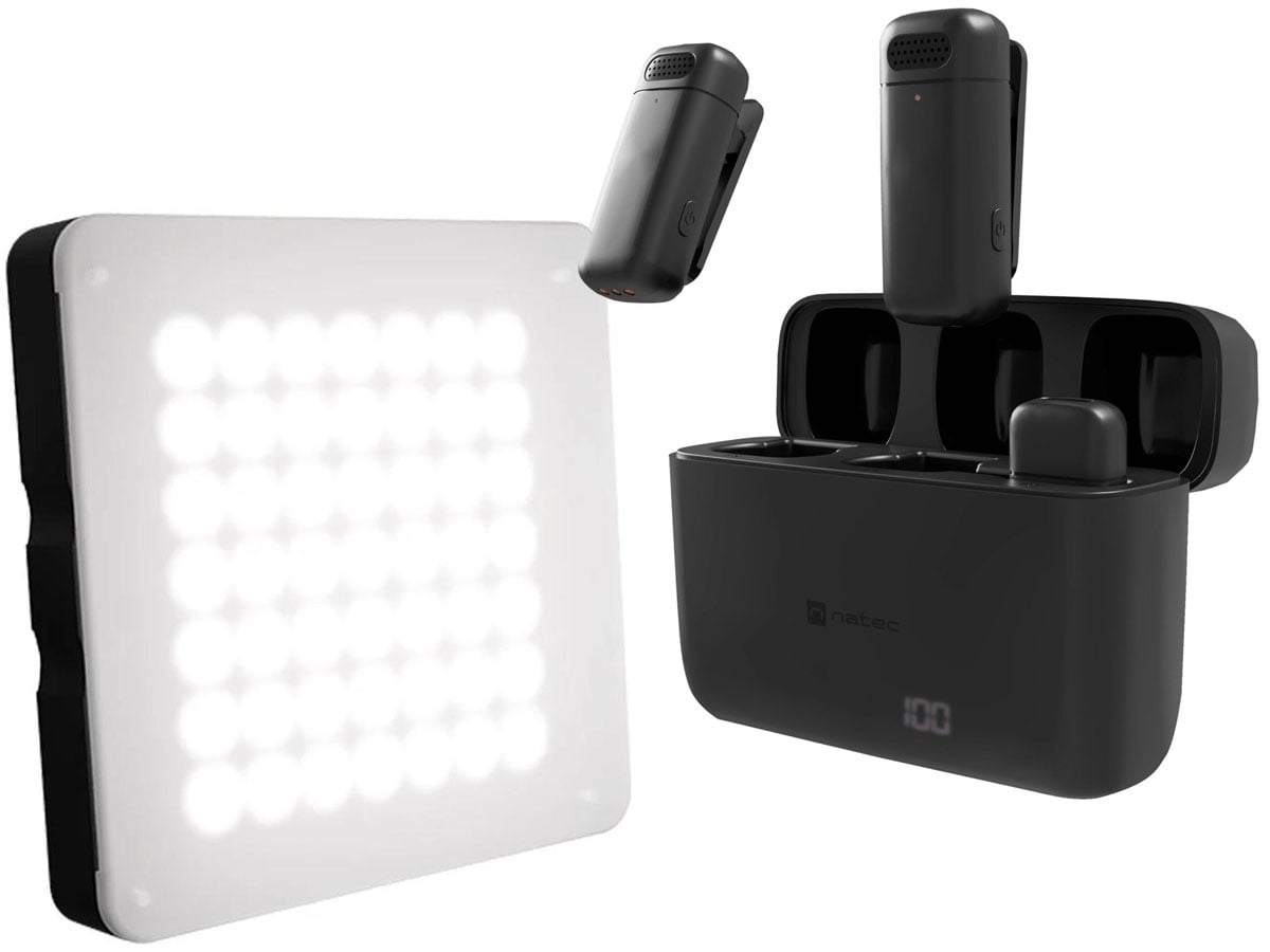 Zestaw streamingowy mikrofony Hopper + lampa Alfama Color