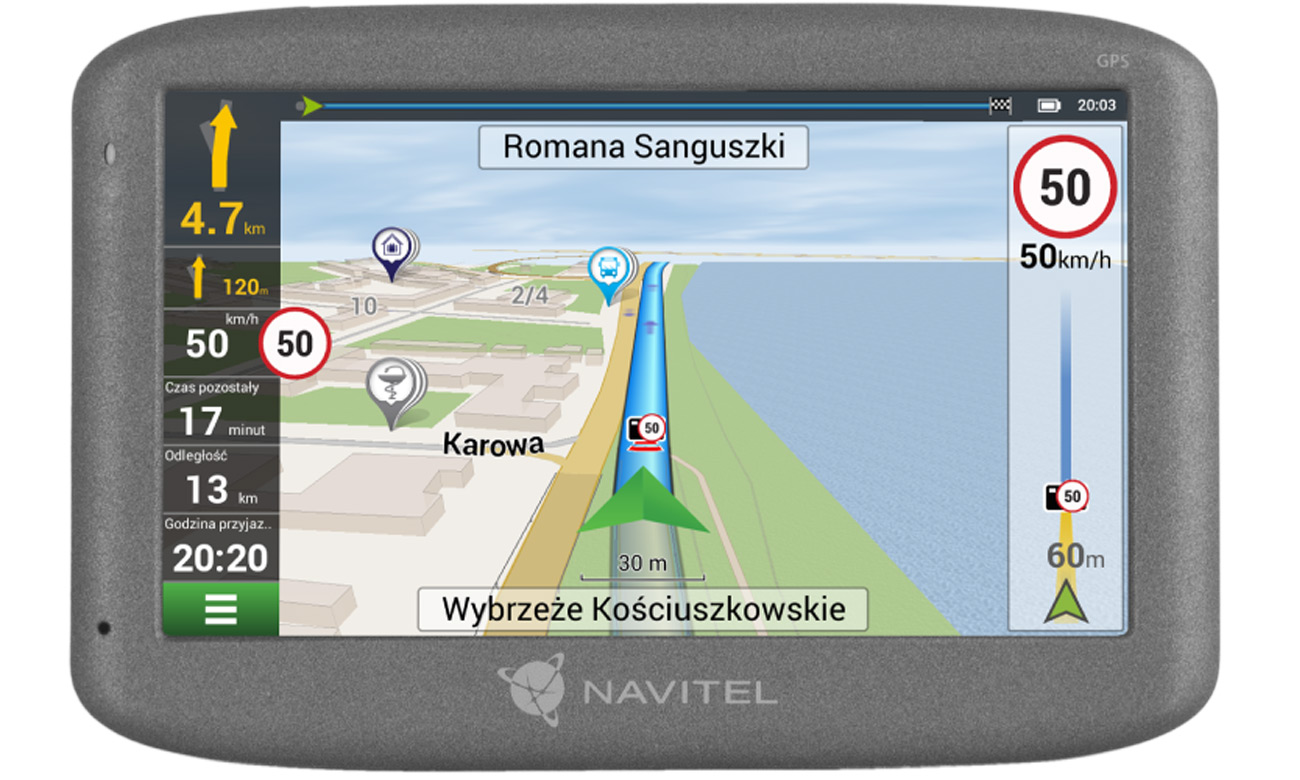 Nawigacja GPS Navitel E501 - Widok od przodu