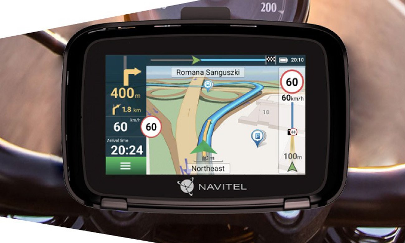 Motorradnavigation Navitel G590 MOTO - Grafik mit Hintergrund