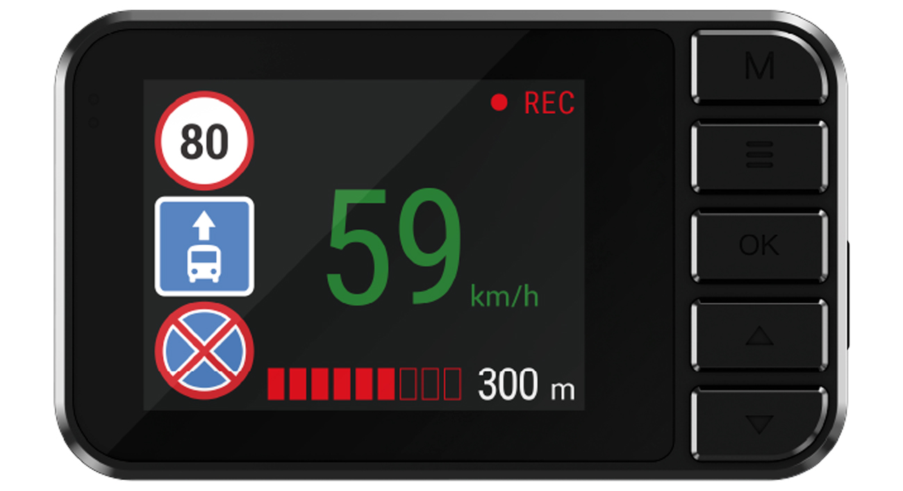 Wideorejestrator Navitel R385 GPS - Widok ekranu