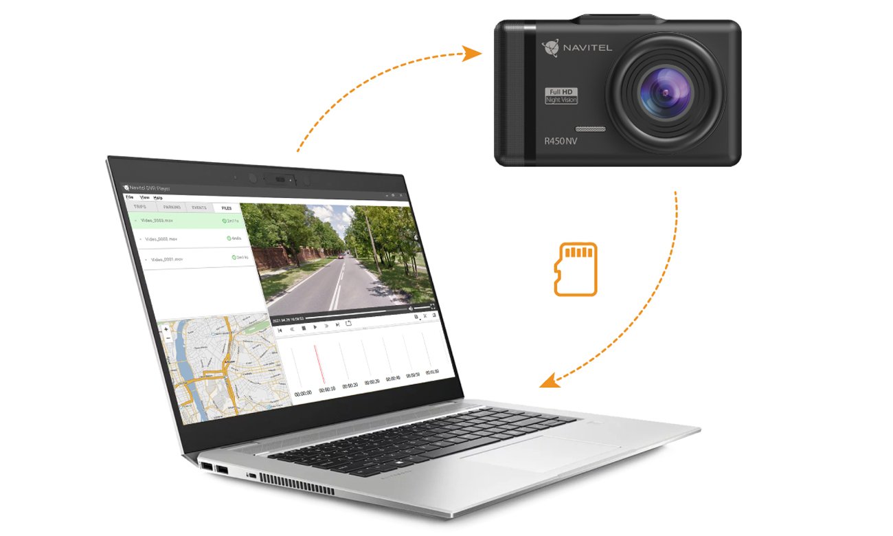 Zarządzaj nagraniami w programie Navitel DVR Player