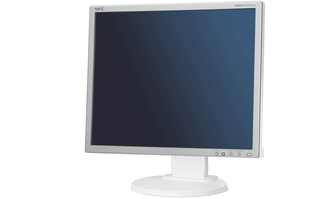 Biały monitor Nec MultiSync EA193Mi widok z boku