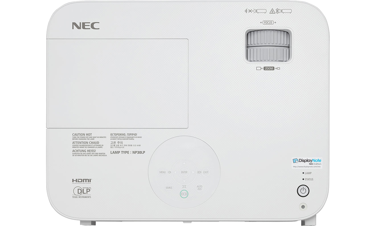 Nec M323W widok od góry przyciski