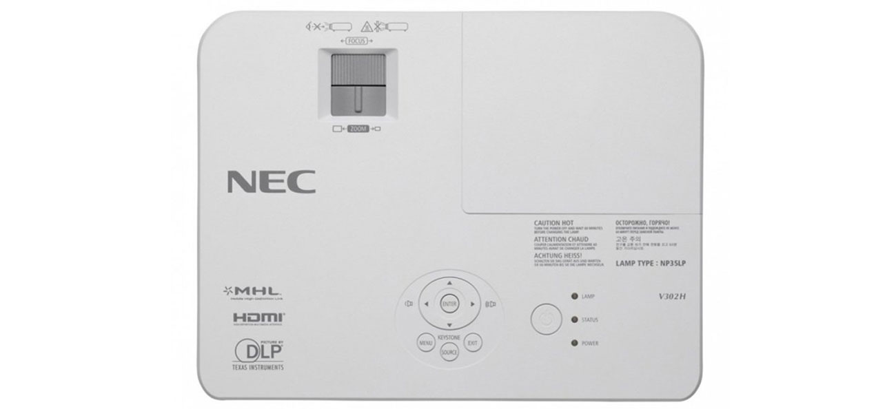 Nec V302H DLP projektor kompaktowy rozmiar łatwość