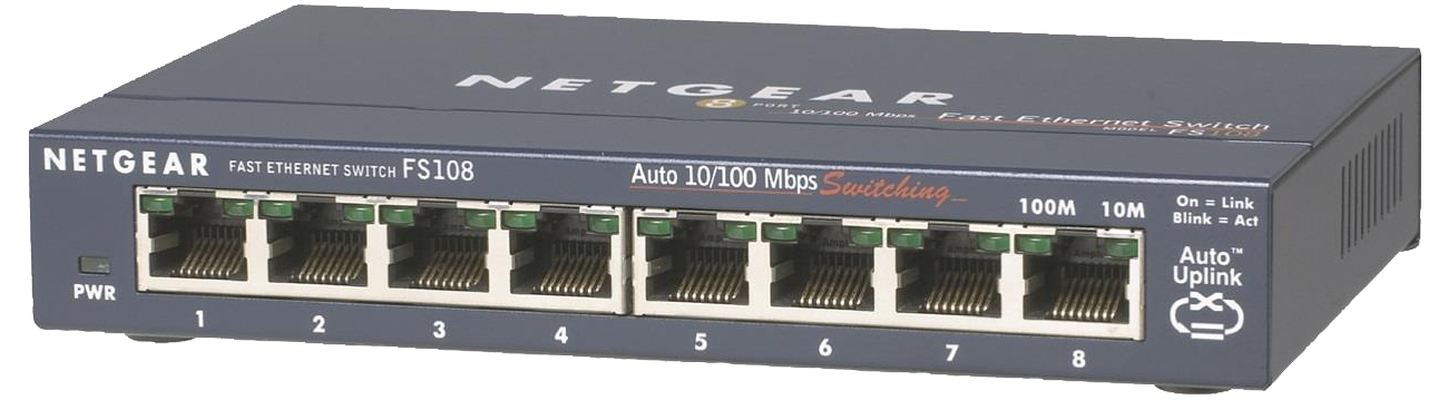 Switch Netgear 8p FS108-300PES (8x10/100Mbit)