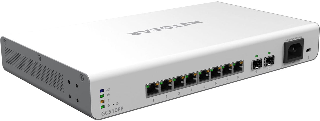 Switch Netgear 10p GC510PP Smart Cloud 8x100/1000Mbit 2xSFP PoE+ GC510PP-100EUS Insight