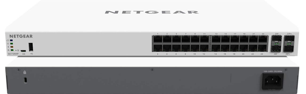 Netgear GC728XP Przód i tył
