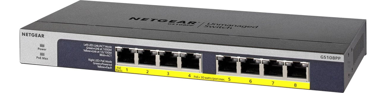  Netgear 8p GS108PP-100EUS